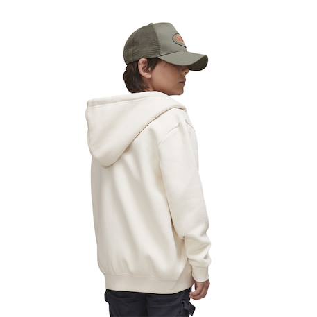 Sweat zippé à col rond et capuche  von dutch slimane Blanc crème/noir+Kaki/noir 2 - vertbaudet enfant 