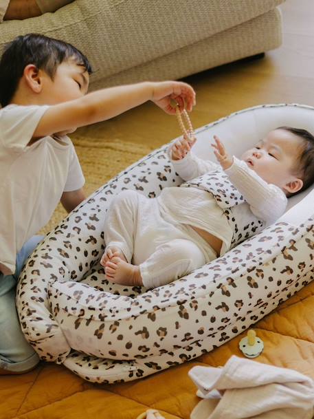 Réducteur de lit évolutif Doomoo Cocoon beige imprimé+gris 4 - vertbaudet enfant 