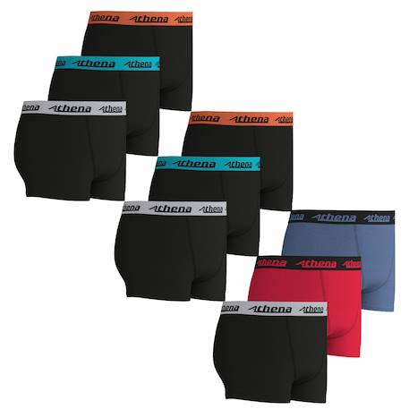 Lot de 9 boxers garçon trio choc ecopack Noir orange-noir rouge-noir jaune-vert-bleu+Noir-rouge-bleu 5 - vertbaudet enfant 