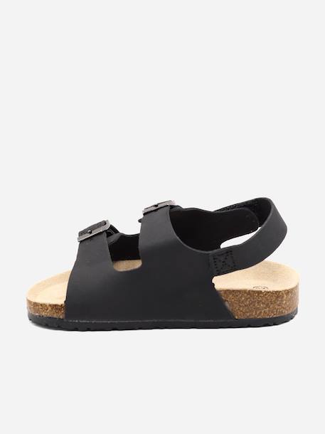 Sandales à scratch Bleu foncé+Noir+Taupe 9 - vertbaudet enfant 