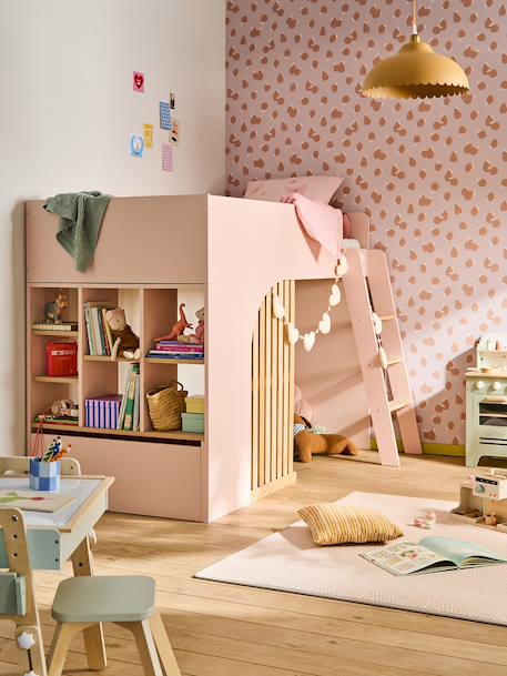 Lit mezzanine enfant avec rangement Playful blanc+rose+vert 13 - vertbaudet enfant 