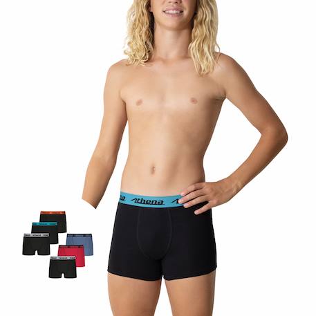 Lot de 6 boxers garçon ecopack trio choc Noir - Vert - Bleu+Noir-bleu-rouge+Noir-noir-noir-bleu-rouge-turquoise 7 - vertbaudet enfant 