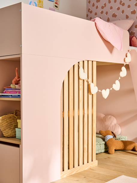 Lit mezzanine enfant avec rangement Playful blanc+rose+vert 14 - vertbaudet enfant 