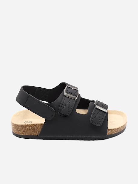 Sandales à scratch Bleu foncé+Noir+Taupe 7 - vertbaudet enfant 