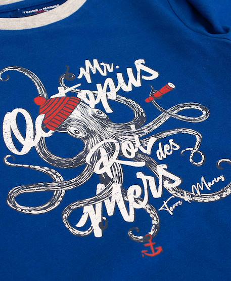 T-shirt manches longues 100% coton garçon Bleu 3 - vertbaudet enfant 