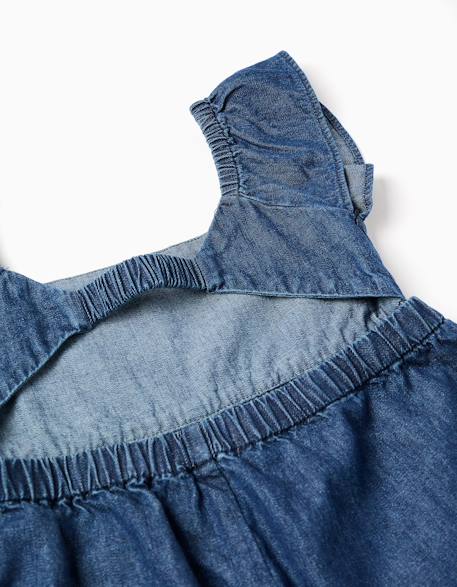 Combishort en jean avec manches à volants Bleu foncé 3 - vertbaudet enfant 