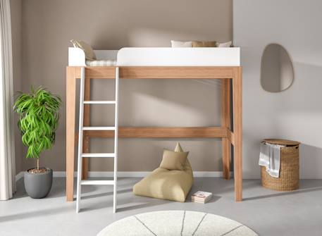 Lit mezzanine harmonie Blanc & hêtre massif 2 - vertbaudet enfant 