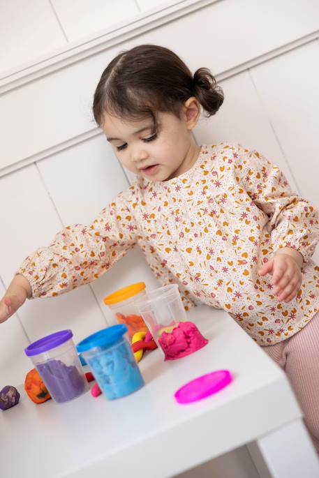 Blouse manches longues 100% coton bébé fille Imprime fond grege 1 - vertbaudet enfant 