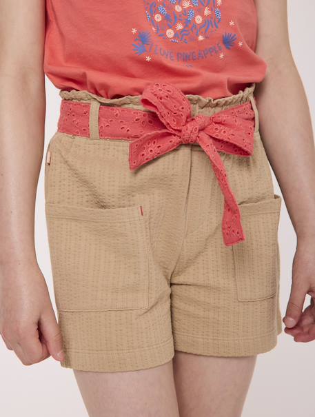 Short 100% coton fille Beige 1 - vertbaudet enfant 