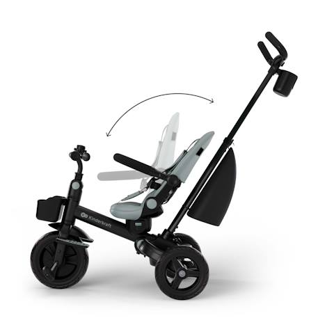 Tricycle Kinderkraft AVEO 2 PLUS Évolutif 6 Configurations avec Siège 360° CLICK&TWIST, Position Allongée et Pliage Rapide Beige+Gris+Rose+Vert 21 - vertbaudet enfant 