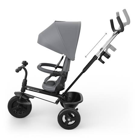Tricycle évolutif 6-en-1 ASTON 2 PLUS avec siège pivotant 360°, dossier inclinable et poignée parentale Bleu+Gris+Rose+Vert 12 - vertbaudet enfant 