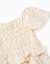Combinaison en coton à jambe large et broderie anglaise Beige clair+Vert clair 3 - vertbaudet enfant 