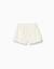 Short en coton et lin avec taille paperbag Beige clair 2 - vertbaudet enfant 