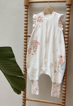 Linge de maison et décoration-Linge de lit bébé-Turbulette tog 0,5 en gaze de coton avec pieds retroussables praline