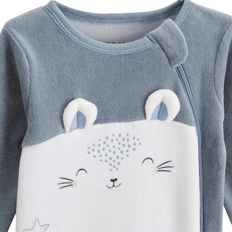 Pyjama bébé en velours ouverture zippée rêverie Bleu 4 - vertbaudet enfant 