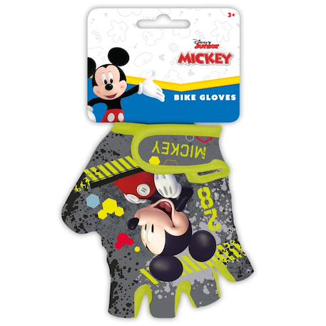 Gants mitaine de vélo Mickey Gris/vert 1 - vertbaudet enfant 