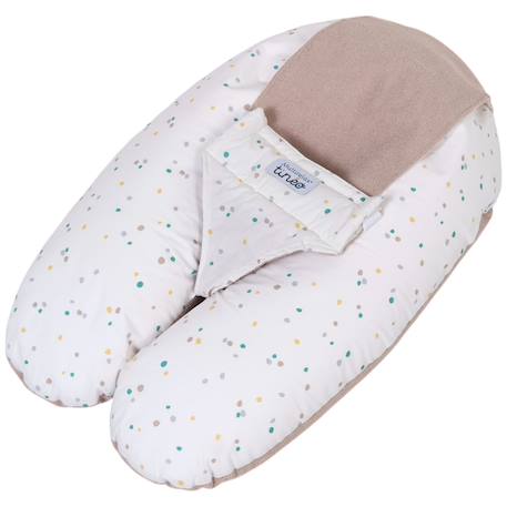 Coussin d'allaitement et de grossesse 3en1 multirelax éponge noisette pois Blanc 1 - vertbaudet enfant 