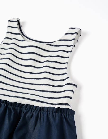 Robe bi-matière sans manches à rayures Bleu foncé 3 - vertbaudet enfant 