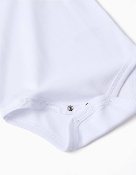 Lot de 4 bodies unis à bretelles Blanc 3 - vertbaudet enfant 