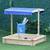 Bac à sable bois carré dim. 1,2l x 1,2l x 1,2h m - hauteur et inclinaison toit réglables - bois naturel de pin Bleu 2 - vertbaudet enfant 