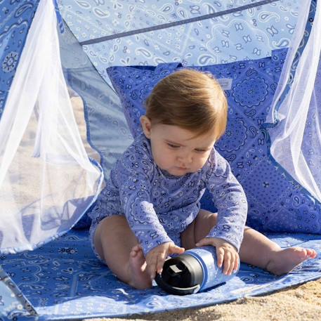 Gourde isotherme avec paille anti-fuite summer Bleu+Vert 6 - vertbaudet enfant 