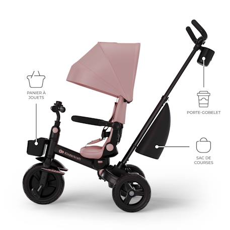 Tricycle évolutif 6-en-1 AVEO 2 PLUS avec siège pivotant 360° et position semi-allongée Beige+Gris+Rose+Vert 18 - vertbaudet enfant 