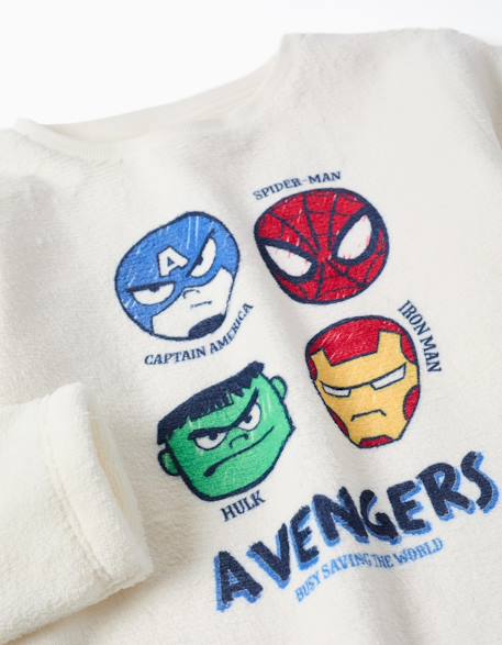 Pyjama en polaire corail à imprimé avengers Blanc 3 - vertbaudet enfant 