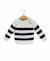 Pull 100% coton bébé garçon Fond gris chine raye indigo 1 - vertbaudet enfant 
