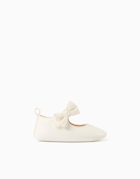 Ballerines à glitter et nœud Blanc+Or 2 - vertbaudet enfant 