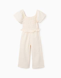 Combinaison en coton à jambe large et broderie anglaise  - vertbaudet enfant
