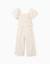 Combinaison en coton à jambe large et broderie anglaise Beige clair+Vert clair 1 - vertbaudet enfant 
