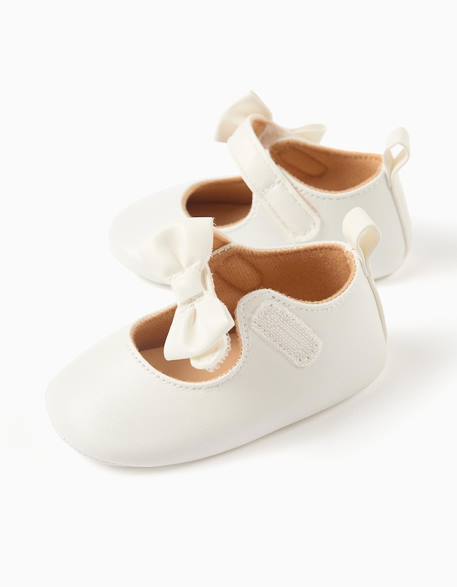 Ballerines à glitter et nœud Blanc+Or 3 - vertbaudet enfant 