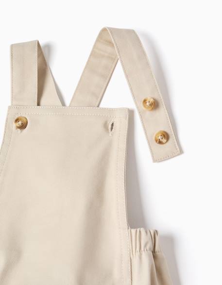 Ensemble body-polo + barboteuse en sergé Blanc 4 - vertbaudet enfant 