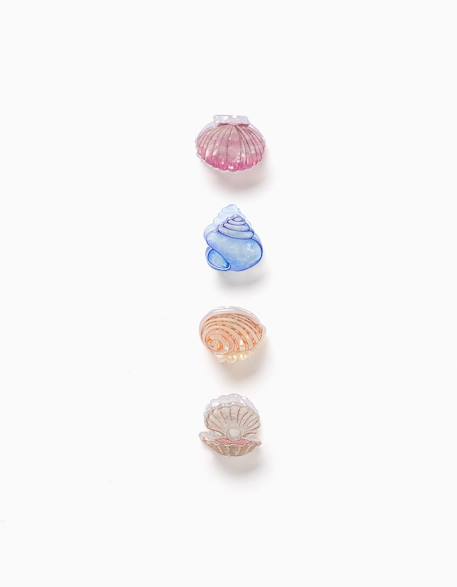 Bébé-Accessoires-Accessoires cheveux-Lot de 4 mini pinces à double rangée et coquillage