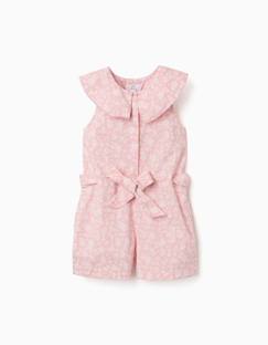 Combinaison en popeline avec motif floral et ceinture  - vertbaudet enfant