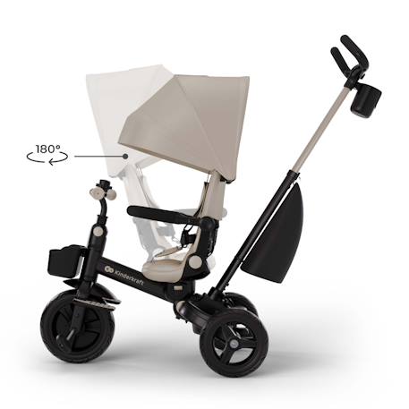 Tricycle Kinderkraft AVEO 2 PLUS Évolutif 6 Configurations avec Siège 360° CLICK&TWIST, Position Allongée et Pliage Rapide Beige+Gris+Rose+Vert 4 - vertbaudet enfant 