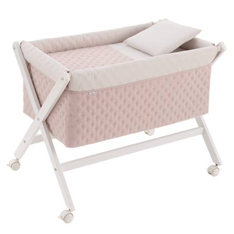 Berceau à pieds croisés en bois de hêtre avec roulettes et matelas Beige / Blanc / Camel+Beige / Blanc / Gris+Beige / Blanc / Rose+Beige / Rose+Beige / Vert / Blanc à motifs+Blanc / Beige+Blanc / Gris+Blanc / Rose+Blanc / Rose à motifs+Vert / Blanc+Vert / Blanc à motifs 25 - vertbaudet enfant 
