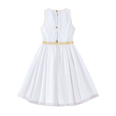Robe cérémonie   et  en tulle  hepburn Blanc doré 4 - vertbaudet enfant 