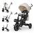Tricycle Évolutif Kinderkraft SPINSTEP 2 PLUS avec Siège Pivotant 360°, Dossier Réglable, Capote UPF50+ et Roue Libre Beige+Vert 1 - vertbaudet enfant 