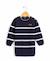 Robe manches longues fille Fond indigo raye blanc casse 2 - vertbaudet enfant 