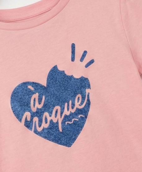 T-shirt manches courtes 100% coton fille Rose 2 - vertbaudet enfant 