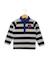 Polo manches longues 100% coton garçon Fond gris chine raye indigo 2 - vertbaudet enfant 