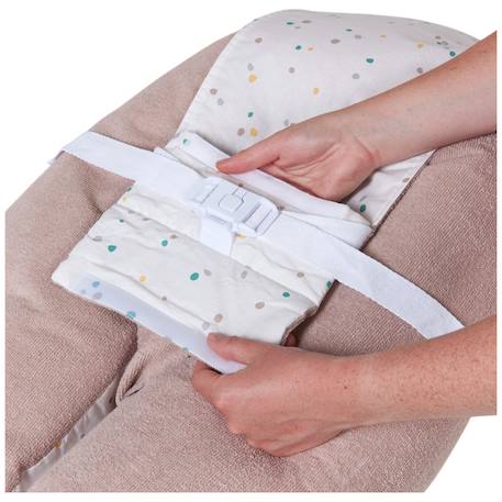 Coussin d'allaitement et de grossesse 3en1 multirelax éponge noisette pois Blanc 5 - vertbaudet enfant 