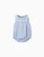 Barboteuse en coton avec col marin Bleu clair 1 - vertbaudet enfant 