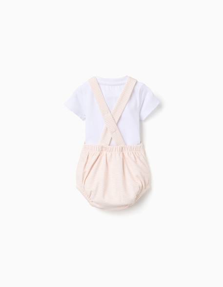 Body en coton + combinaison à rayures Blanc 2 - vertbaudet enfant 