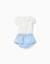 Body avec motif + jupe en jean Bleu clair 2 - vertbaudet enfant 