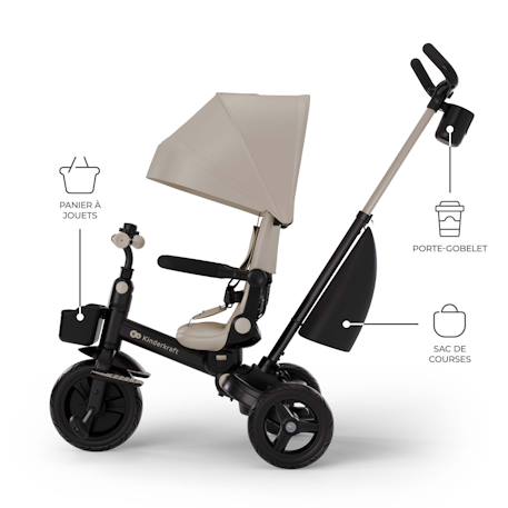 Tricycle évolutif 6-en-1 AVEO 2 PLUS avec siège pivotant 360° et position semi-allongée Beige+Gris+Rose+Vert 6 - vertbaudet enfant 