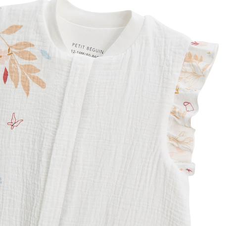 Turbulette tog 0,5 en gaze de coton avec pieds retroussables praline Ecru 4 - vertbaudet enfant 