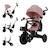 Tricycle Kinderkraft AVEO 2 PLUS Évolutif 6 Configurations avec Siège 360° CLICK&TWIST, Position Allongée et Pliage Rapide Beige+Gris+Rose+Vert 13 - vertbaudet enfant 