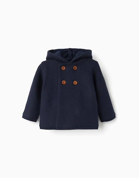 Bébé-Pull, gilet, sweat-Gilet en maille avec capuche et pompon
